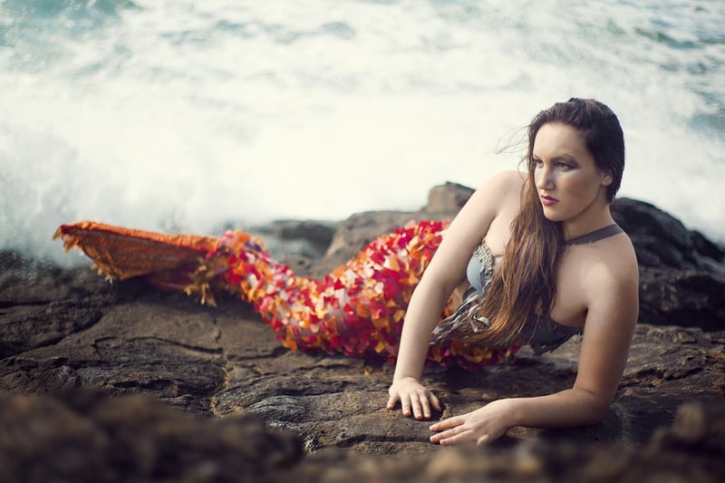Siren with flowing hair